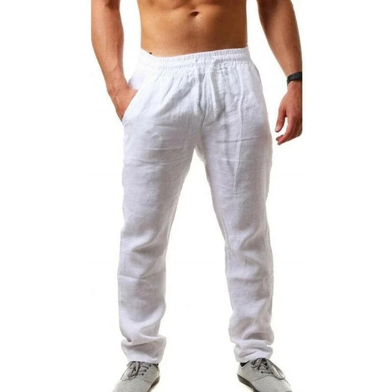 New Spring Summer Men's Cotton Linen Pants Breathable Solid Color Linen Trousers Men Casual Fitness Streetwear S-3Xl - Image 16